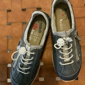 Blue Suede Sneakers with White Laces